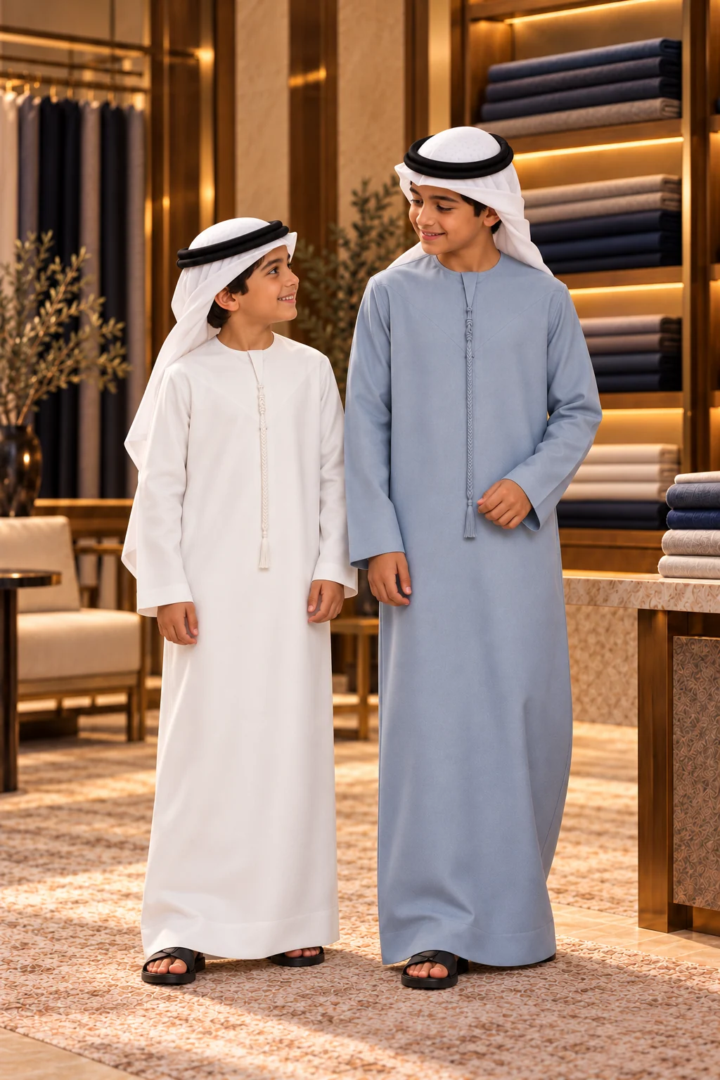 صبيان إماراتيان بأناقة الكندورة